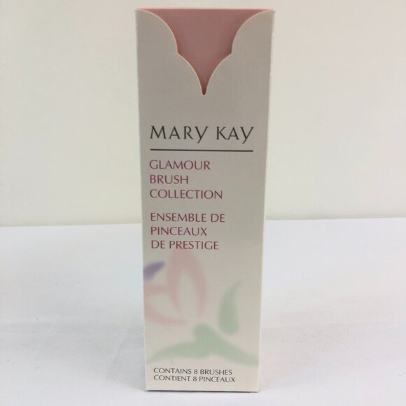 Mary Kay Glamour 8 Brush Collection With Clear Vase Holder NIB - Picture 1 of 9